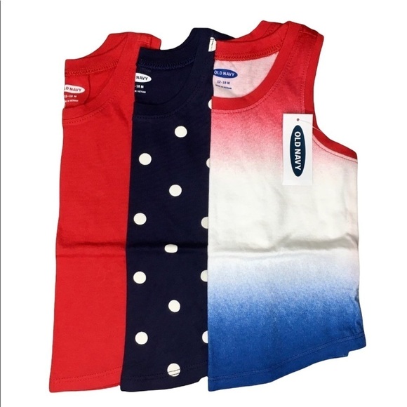 OLD NAVY Jersey Tank Top Americana Patriotic 3PC Bundle 12-18 MONTHS 4th of July - Picture 5 of 5